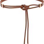 PU Leather Skinny Belts for Women Knotted Thin Waist Belt for Dresses