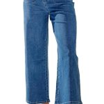 Women Wide Leg Jeans High Waisted  Stretchy Straight Leg Jeans Buttoned Loose Denim Pants with Pocket