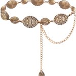 Western Metal Concho Belt for Women Cowgirl Chain Belts for Dresses Jeans Country Concert Outfit