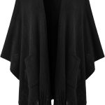 Shawl Wraps for Women Cozy Lightweight Poncho Cape with Pockets Warm for Fall Winter Travel