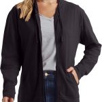 womens Slub Knit Full-zip Hoodie, Textured Cotton Zip-up T-shirt Hoodie for Women