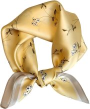 100% Mulberry Silk Scarf for Women Hair Lightweight Square Neckerchief Wrap For Head Scarves 21"