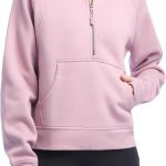 Women's Mixed Rib Half Zip Pullover Sweatshirt