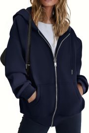 Hoodies Women Zip Up Hoodie Oversized Sweatshirt Fleece Jackets Spring Fall Winter Coats Fashion