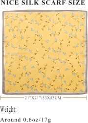 100% Mulberry Silk Scarf for Women Hair Lightweight Square Neckerchief Wrap For Head Scarves 21" - Image 2