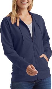 womens Slub Knit Full-zip Hoodie, Textured Cotton Zip-up T-shirt Hoodie for Women