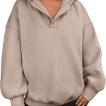 Womens Oversized Hoodies V Neck Sweatshirts Fleece Long Sleeve Pullover Y2K Clothes  Fall Trendy Outfits